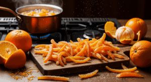 Orange Cardamom Shortbread with Candied Peel