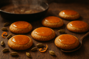 Brown Butter Cardamom Cookies with Orange Glaze