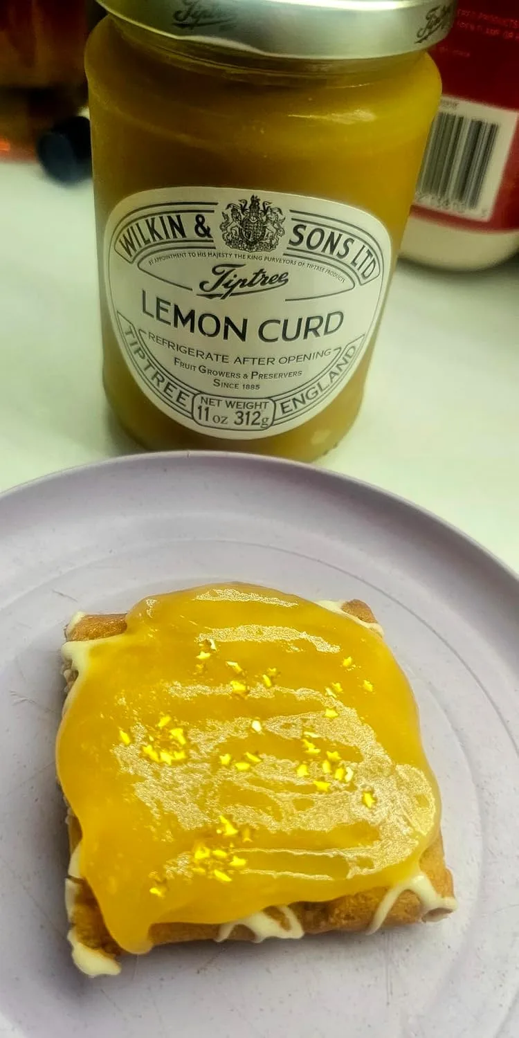Customer photo of lemon curd stuffed snickerdoodles showing golden-brown cookies with cinnamon sugar coating