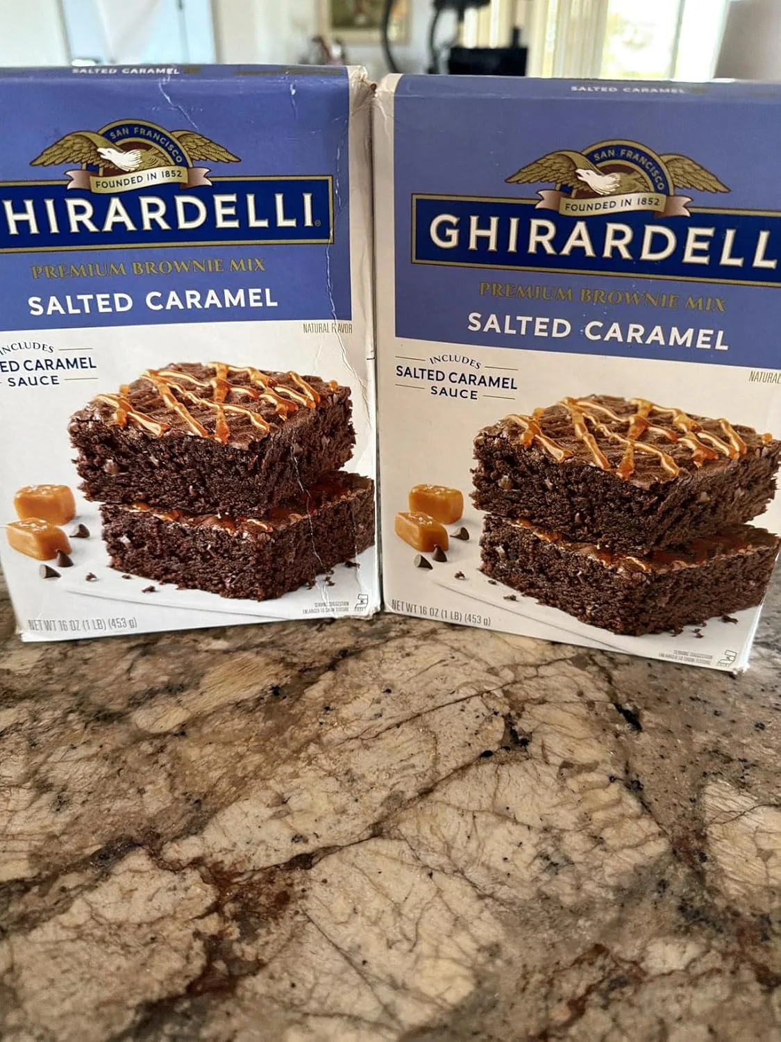 Customer photo of homemade brookies showing chocolate brownie and cookie dough layers stacked together