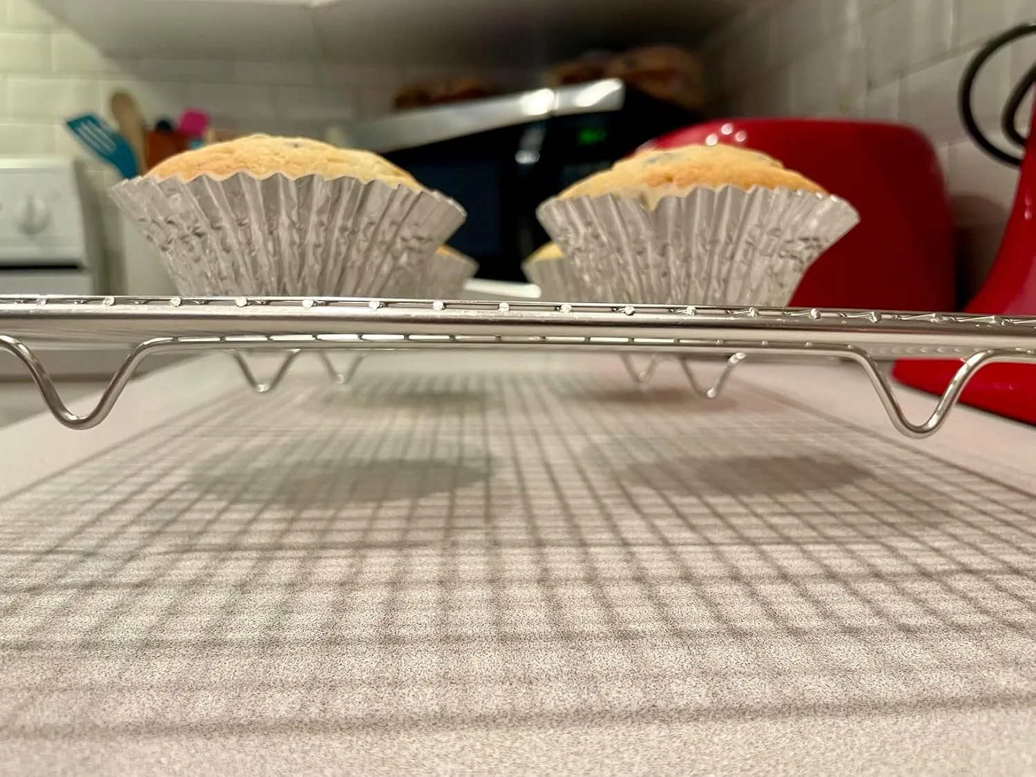 Customer photo of freshly baked cardamom cookies cooling on a wire rack