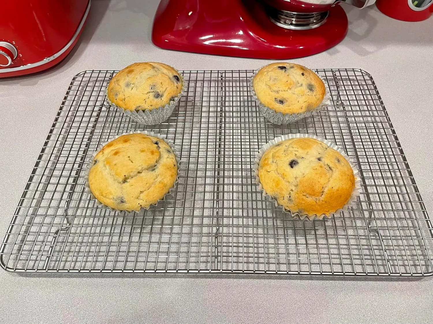 Customer photo of freshly baked cardamom cookies cooling on a wire rack