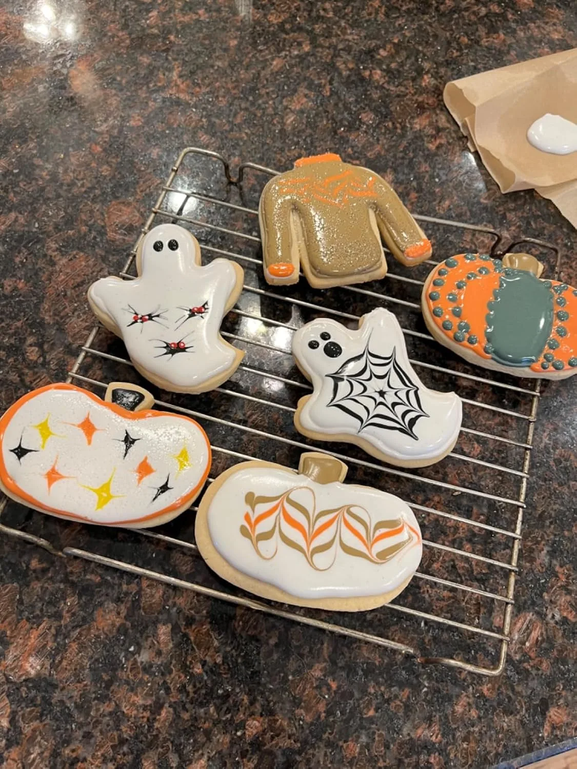 Customer photo of cookie decorating tools laid out showing the complete set contents