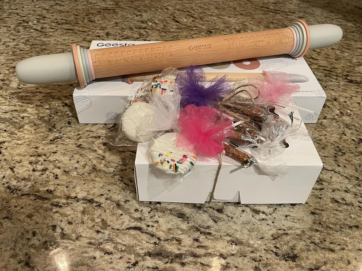 Customer photo of assorted Asian cookies displayed on a plate showing variety and packaging