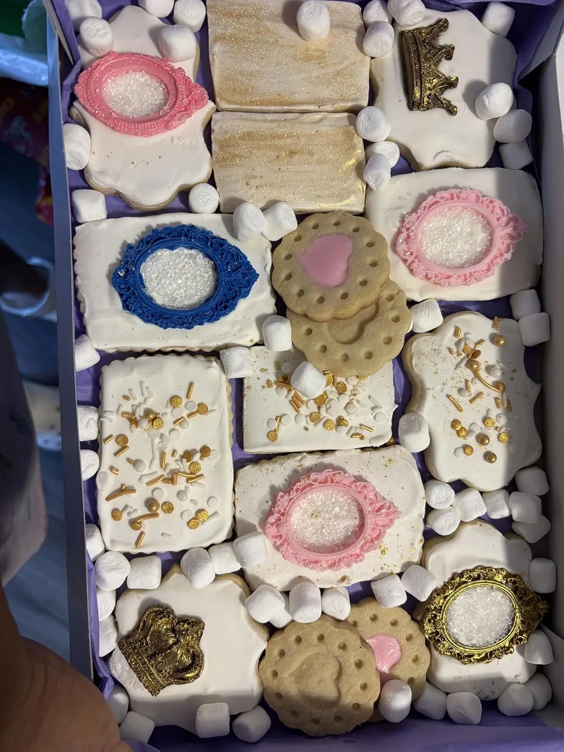 Customer photo of Asian cookies arranged on a plate showing variety of shapes and textures