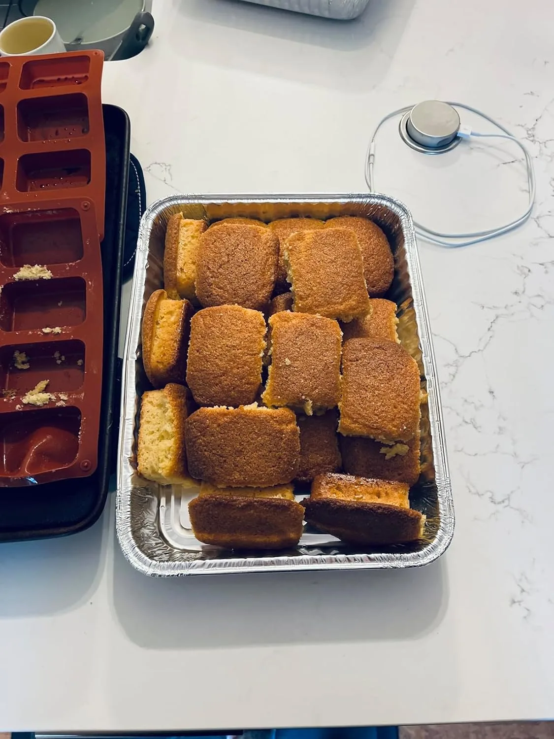 Customer photo of green tea shortbread cookies arranged on a plate