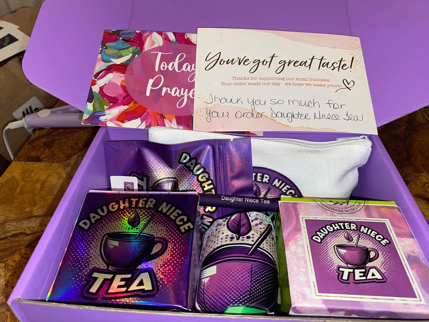Customer photo of cookies in protective shipping box packaging