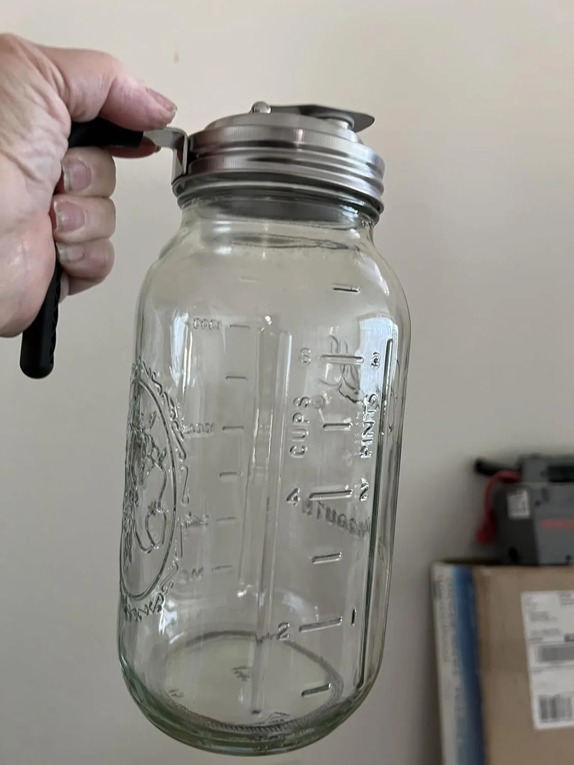 Customer photo of layered cookie mix jar with dry ingredients clearly visible in glass container