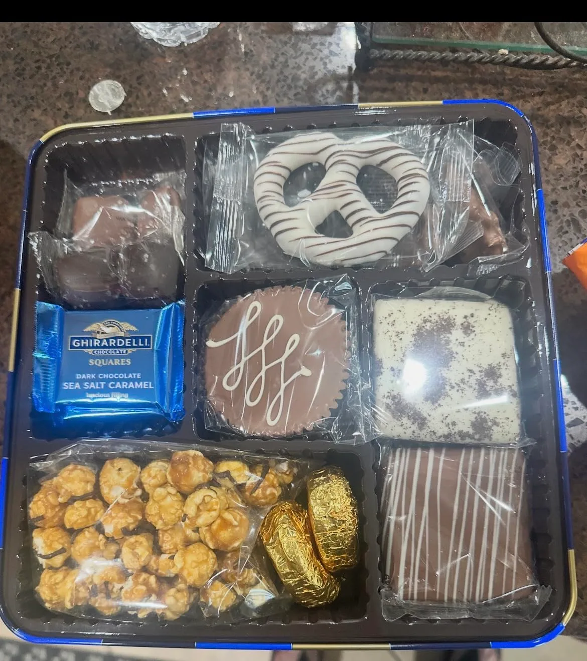 Customer photo of [what's visible in image - e.g., opened cookie box showing arrangement/packaging]