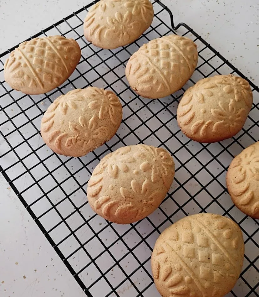 Customer photo of homemade Scottish shortbread cookies cooling on a wire rack