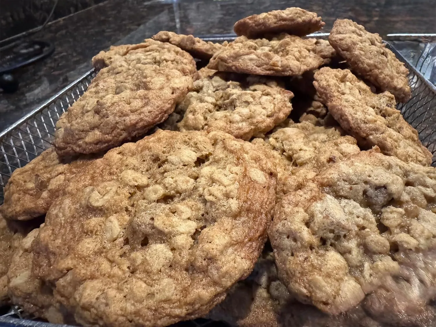 Customer photo of cream-filled cookies showing the rich filling visible in cross-section