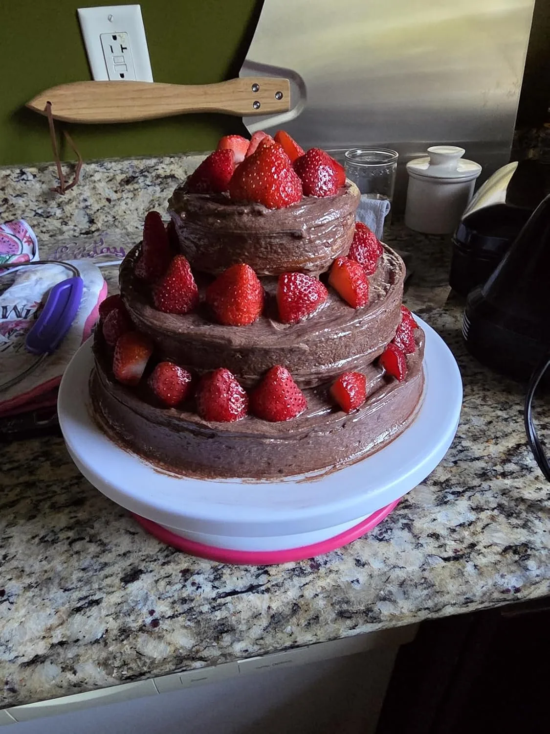 Customer photo of homemade cream-filled chocolate cookies stacked and displayed
