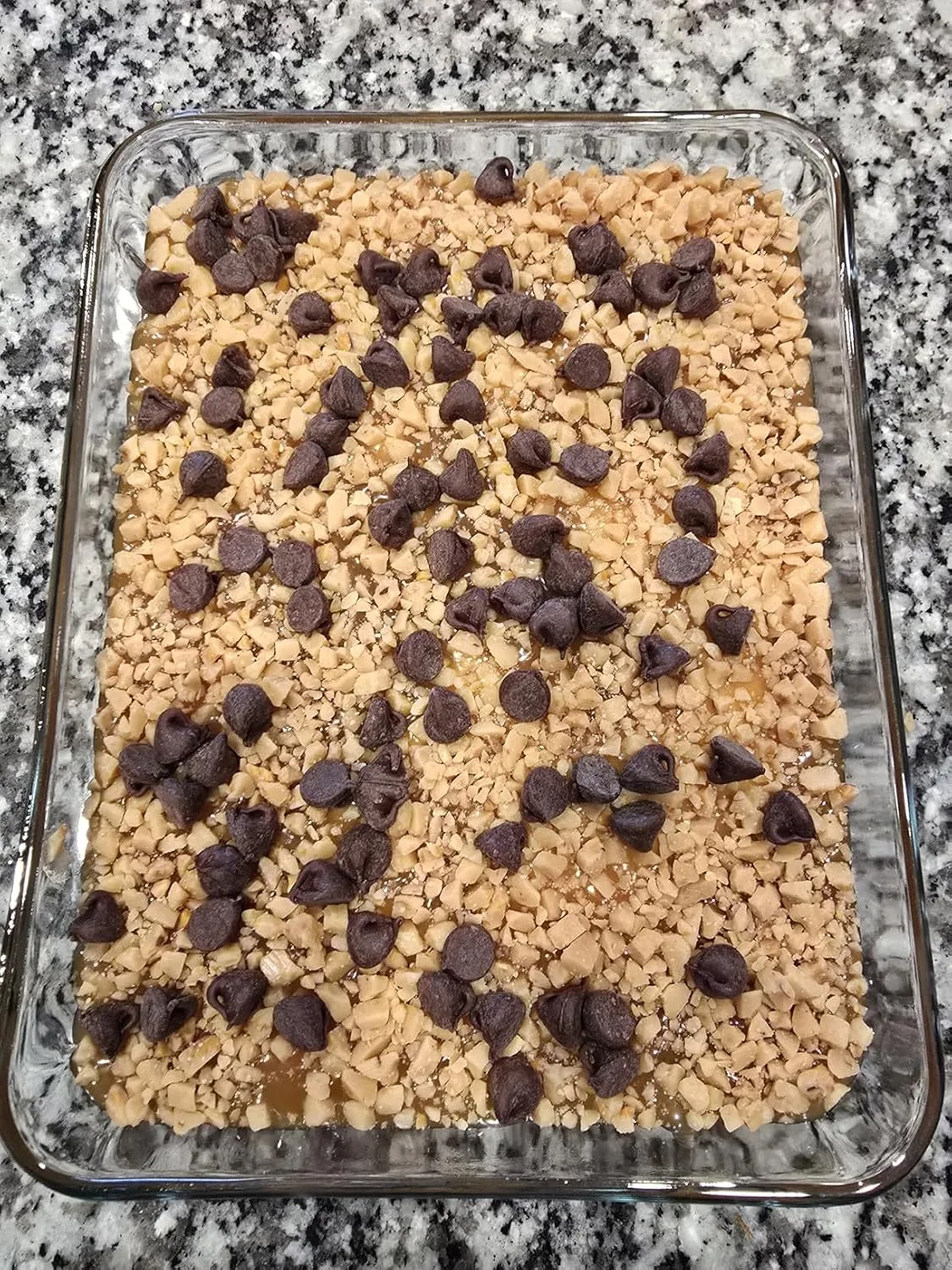 Customer photo of baked toffee brown butter blondies showing golden-brown edges and caramelized top