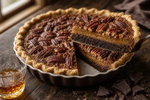 Chocolate Bourbon Pecan Pie: Keeping the Layers Separate